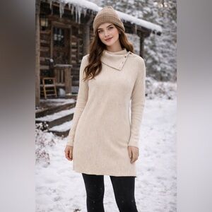 Revolve The Range Waffle Knit Mini Dress Women’s Size M Tan Neutral‎ Cabincore